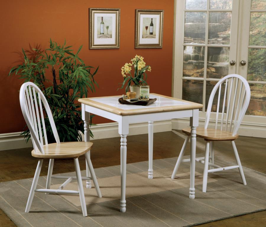 Carlene - 5 Piece Square Dining Set - Brown And White