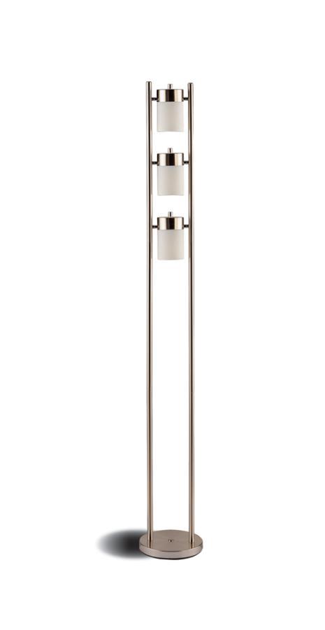 Munson - Floor Lamp With 3 Swivel Lights - Pearl Silver