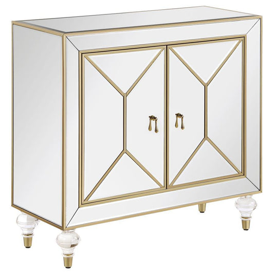 Lupin - Accent Mirrored Cabinet - White