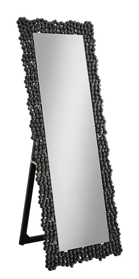 Mckay - Textural Frame Cheval Floor Mirror - Gray