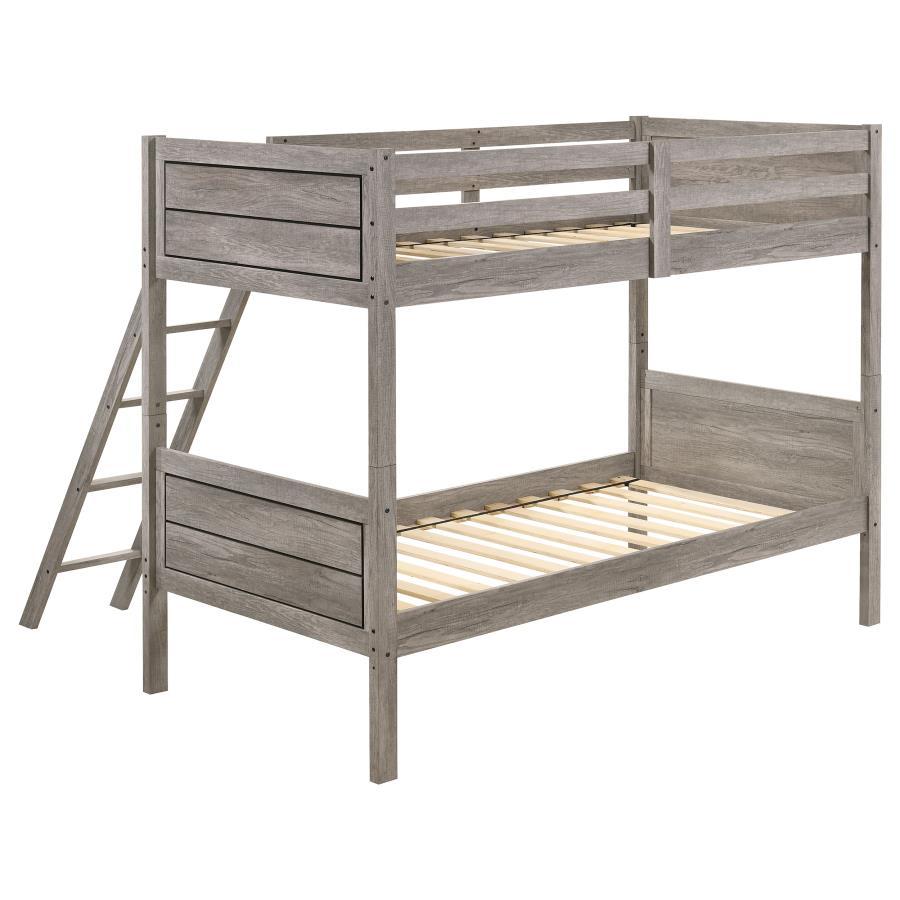 Ryder - Twin over Twin Bunk Bed - Gray