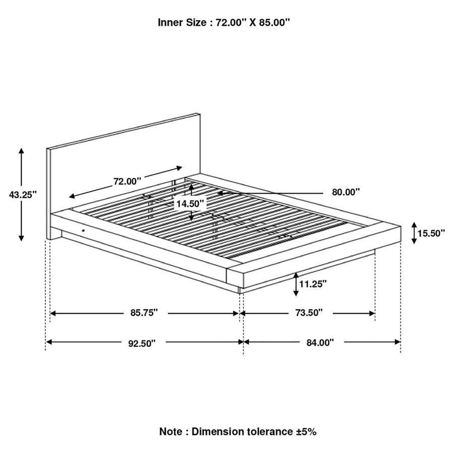 Jessica - Platform Bed with Rail Seating