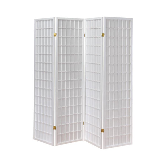 Coaster - 4-panel Linear Grid Design Folding Screen