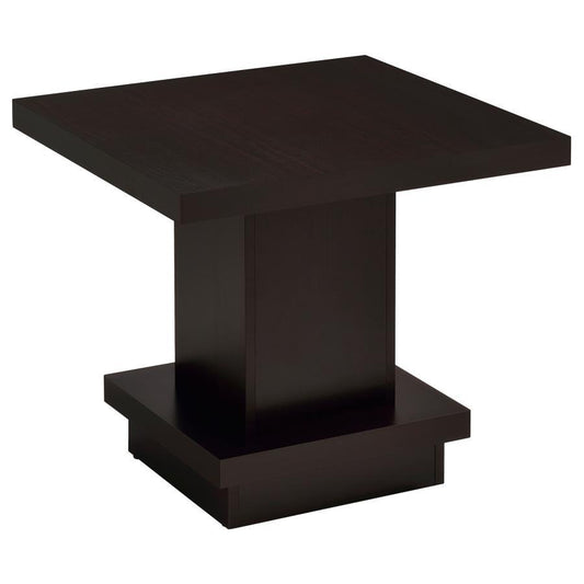 Reston - Pedestal Square End Table - Brown