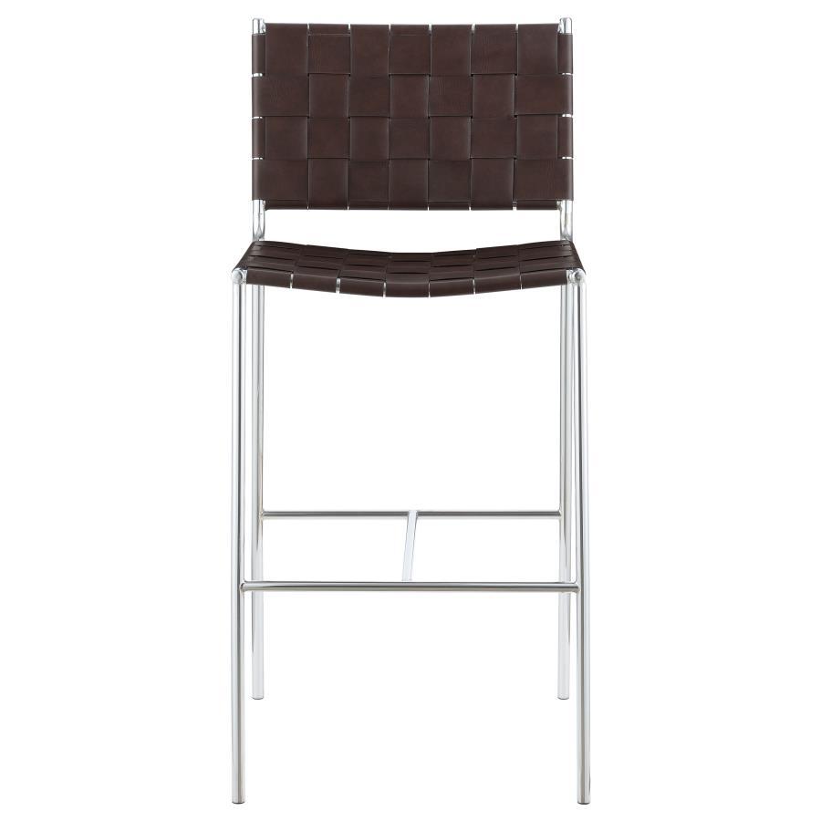 Adelaide - Upholstered Bar Stool With Open Back - Brown