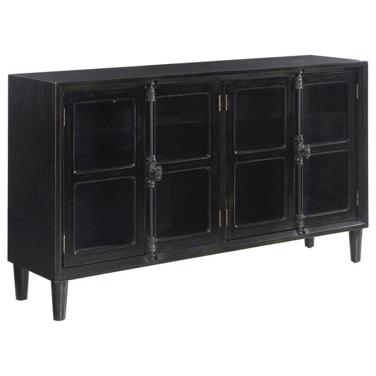 Mapleton - 4-door Accent Cabinet - Black
