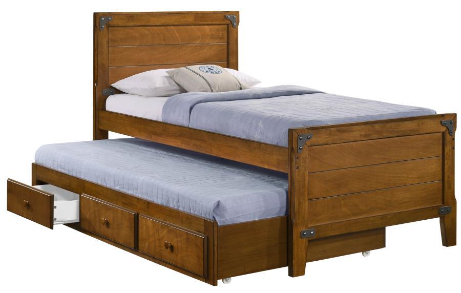 Granger - Twin Captain's Bed With Trundle - Light Brown