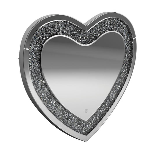 Aiko - Heart Shape Wall Mirror - Gray