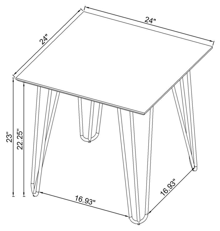 Harley - Leg Square End Table - White