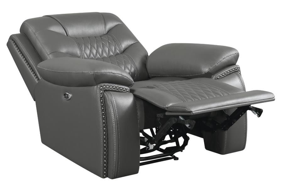 Flamenco - Tufted Upholstered Power Recliner - Gray