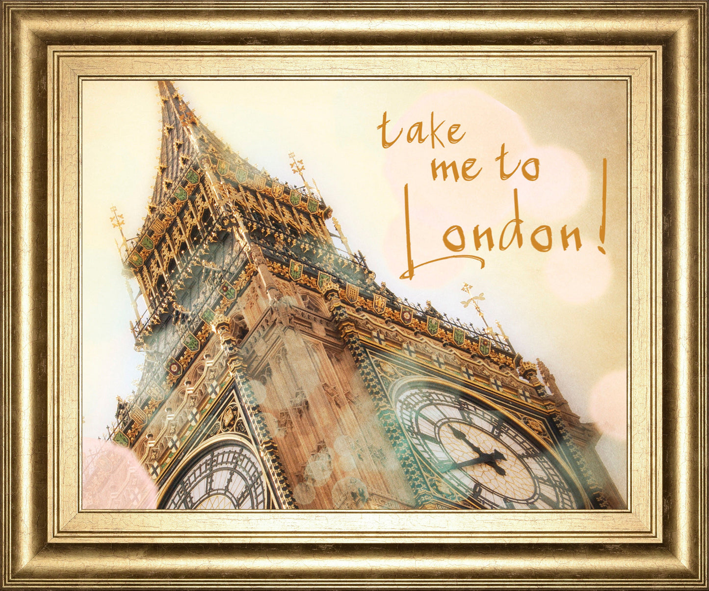 Take Me To London By Emily Navas - Framed Print Wall Art - Beige