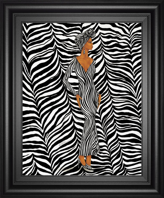 Zebra Inspired Fashion By Dexter Griffin 22x26 - Black