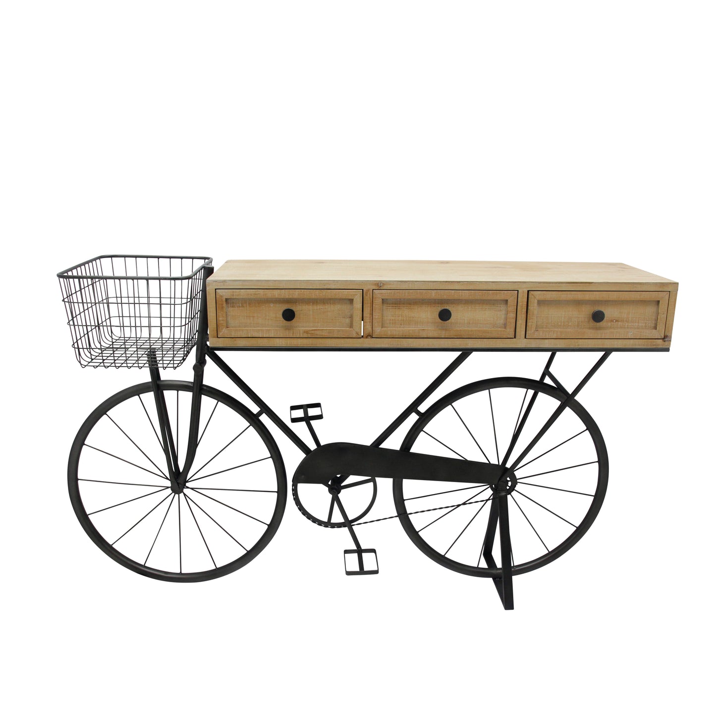 Bicycle Console With Drawers - Brown