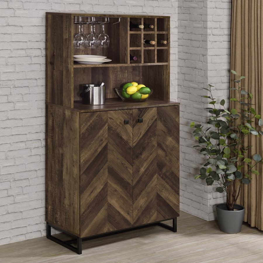 Mendoza - 2-door Wine Cabinet - Brown