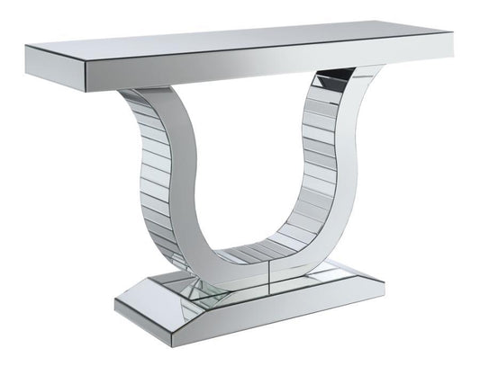 Saanvi - Console Table With U-shaped Base - Pearl Silver