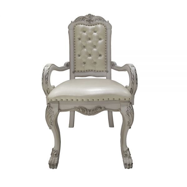 Dresden - Arm Chair (Set of 2) - PU & Bone White Finish