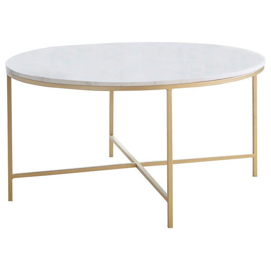 Ellison - Round X-cross Coffee Table - White