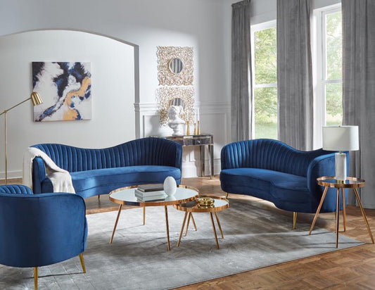 Sophia - 3 Piece Living Room Set - Blue