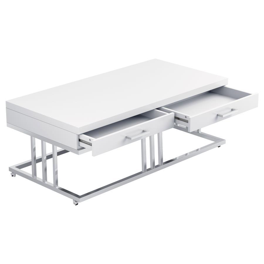 Dalya - 2-Drawer Rectangular Coffee Table - White