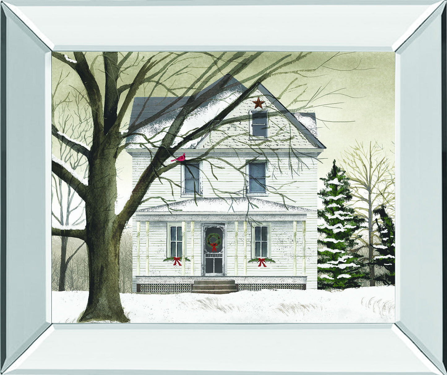 Winter Porch By Billy Jacobs - Mirror Framed Print Wall Art