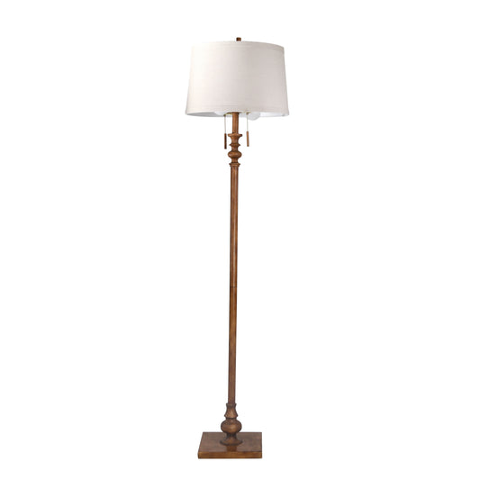 Metal Resin Twin Pull Floorlamp 63" - Aged Gold