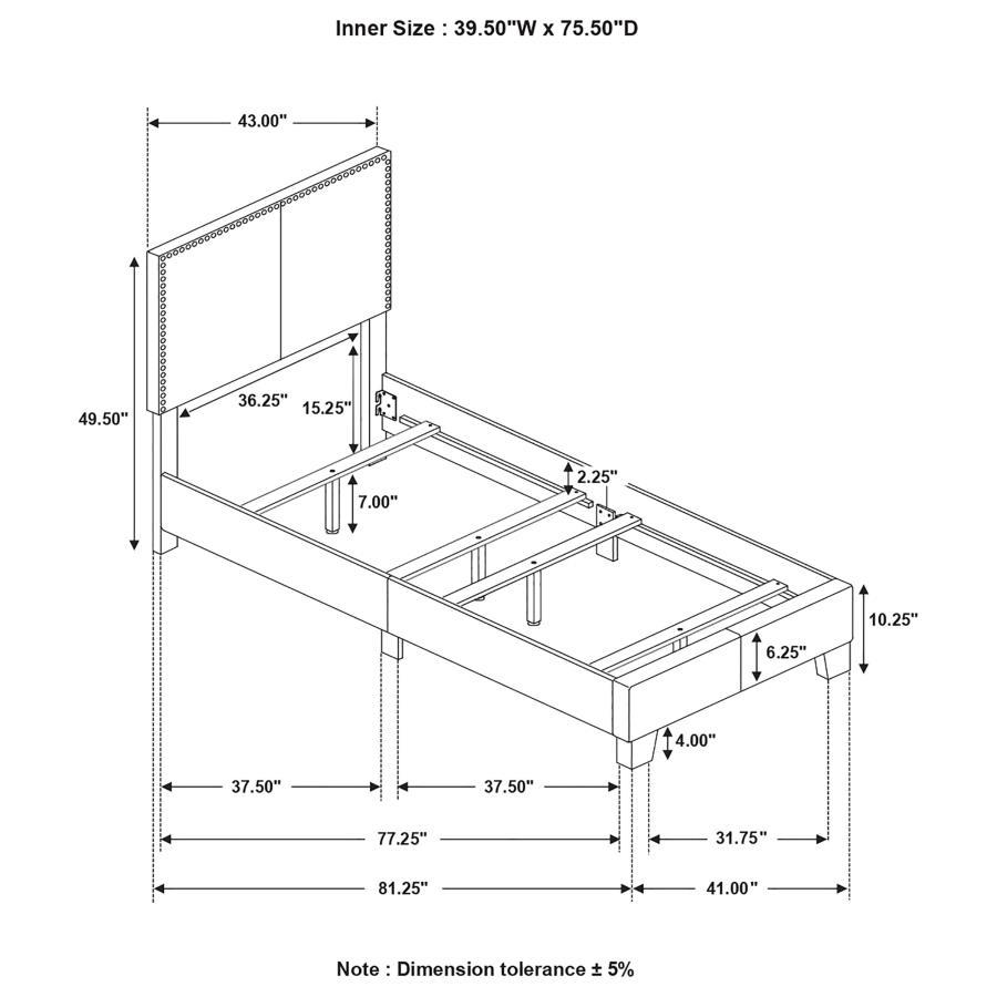 Boyd - Upholstered Bed with Nailhead Trim