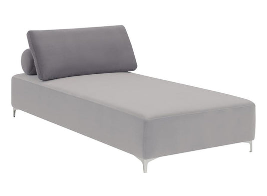 Giovanni - Upholstered Accent Chaise With Removable Pillow - Pearl Silver