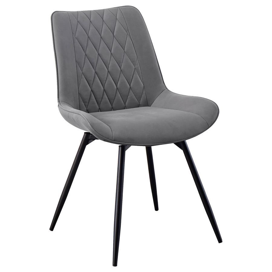 Diggs - Upholstered Tufted Swivel Dining Chair (Set of 2) - Gray