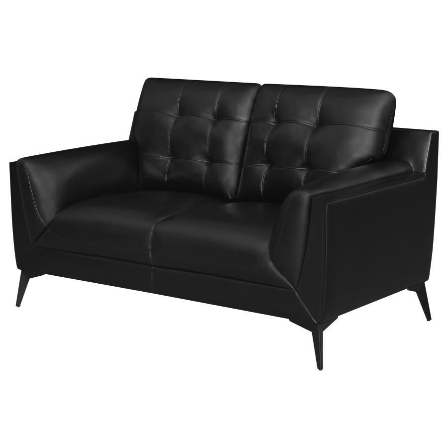 Moira - Stationary Loveseat - Black