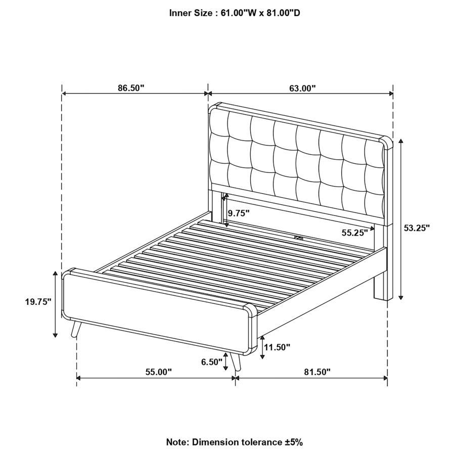 Robyn - Bed with Upholstered Headboard