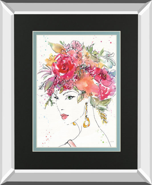 Floral Figures II By Anne Tavoletti Mirrored Frame