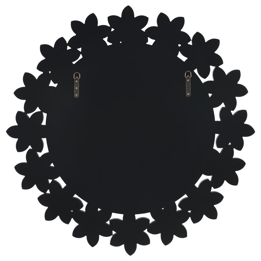 Cordelia - Accent Mirror With Floral Frame - Pearl Silver