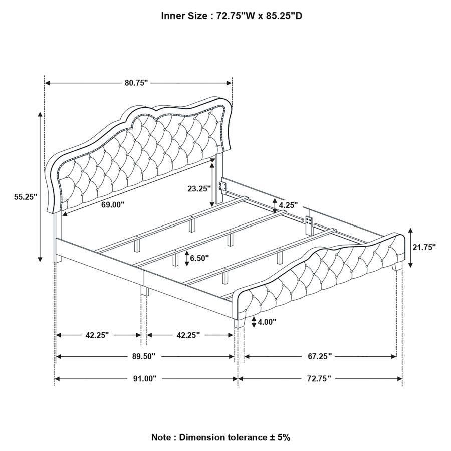 Coaster - Silver Gray Bed