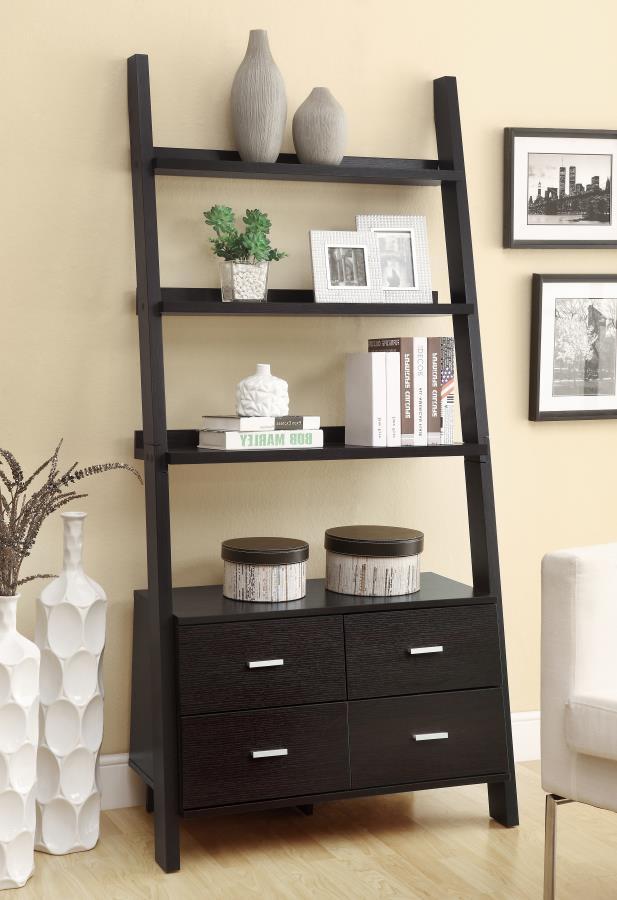 Colella - 4-Drawer Storage Bookcase - Black