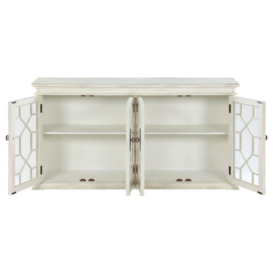 Kiara - Dual Glass Door Accent Cabinet - White