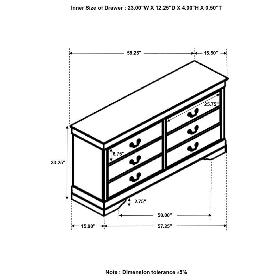 Louis Philippe - Six-drawer Dresser