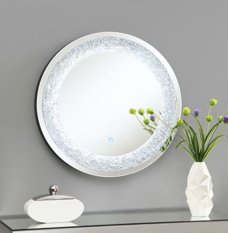 Landar - Round Wall Mirror - Gray