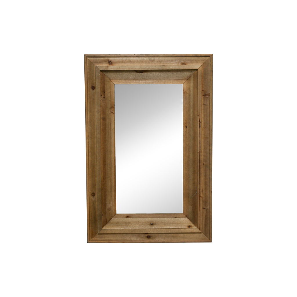 Wood Frame Wall Mirror 24 X 36" - Brown