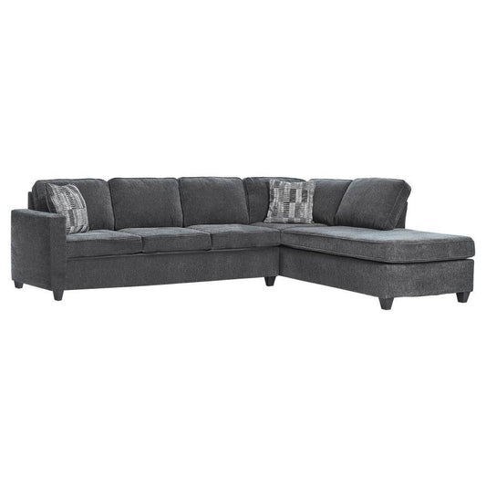 Mccord 2-Piece Cushion Back Sectional Dark Grey