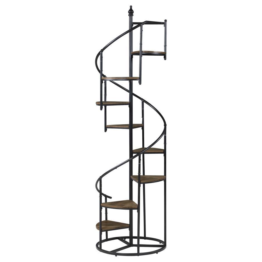 Roseglen - 8-Shelf Staircase Bookcase - Black