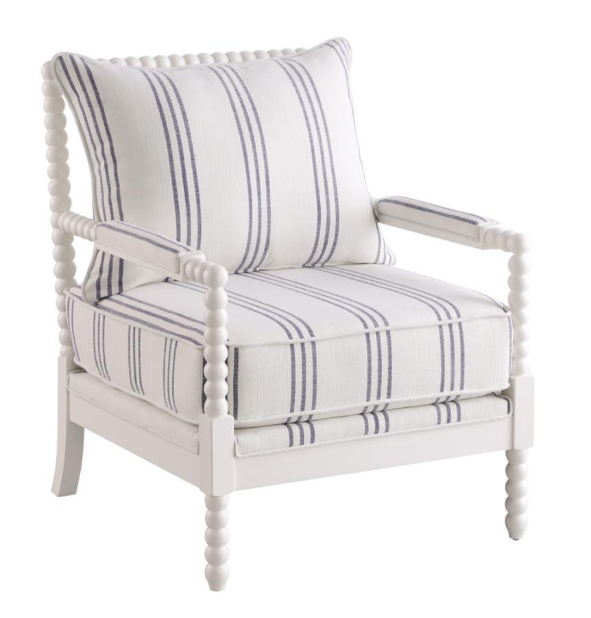 Blanchett - Upholstered Accent Chair With Spindle Accent - Pearl Silver