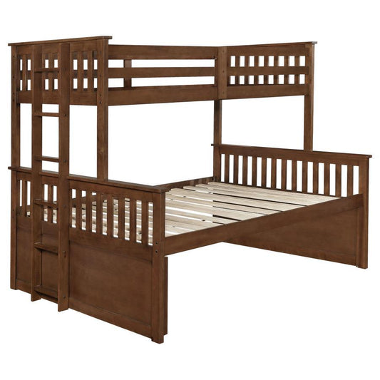 Atkin - Twin Extra Long Over Queen 3-Drawer Bunk Bed - Brown