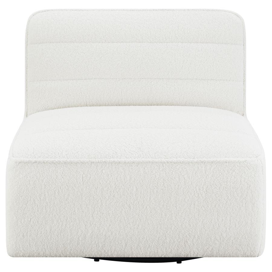 Cobie - Swivel Armless Chair - White