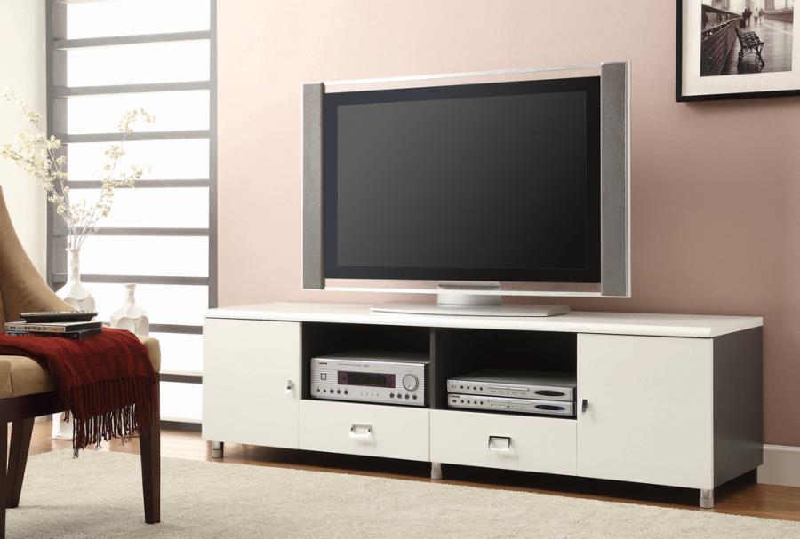 Burkett - 2-Drawer TV Console - White