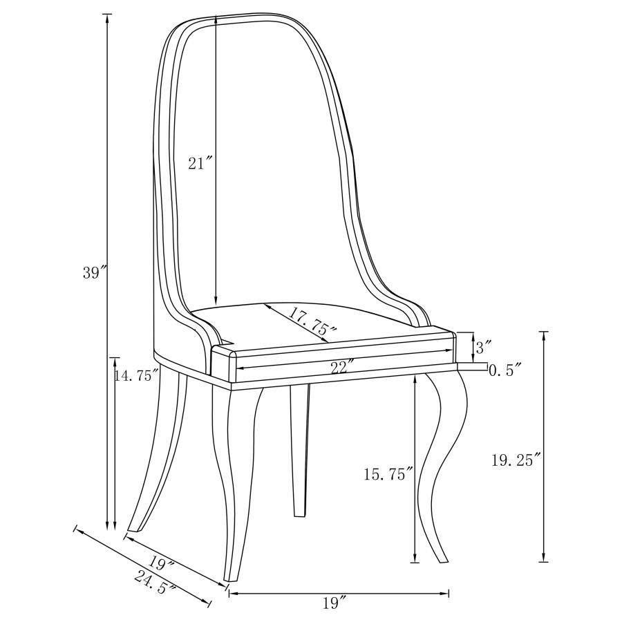 Coaster - Curved Chrome Legs Dining Chair