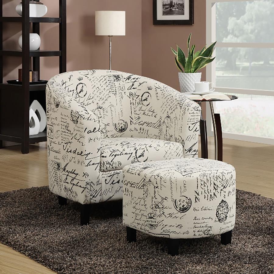 Coaster - Upholstered Accent Chair with Ottoman