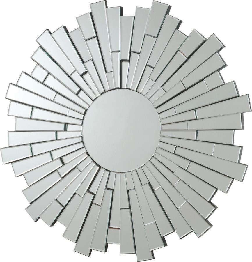 Danika - Sunburst Circular Mirror Silver - Pearl Silver