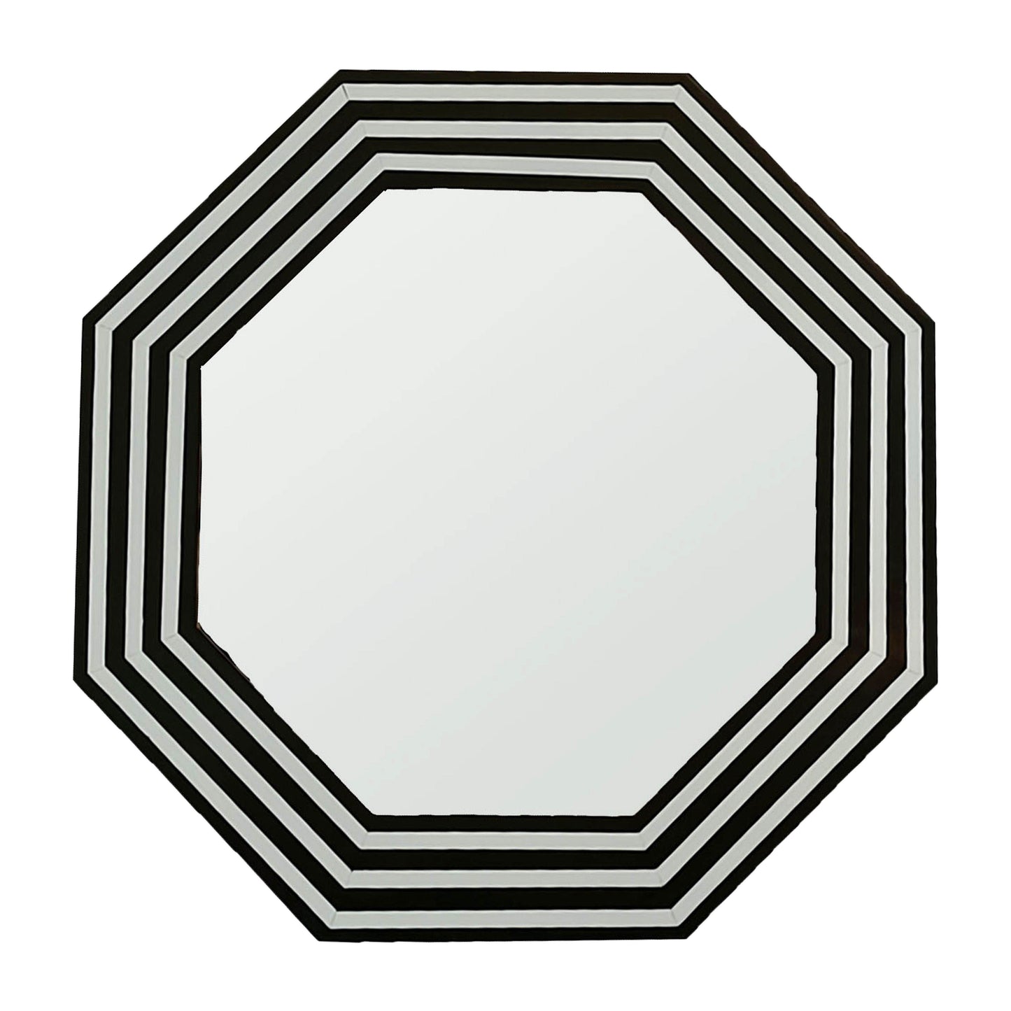 Resin Octagon Mirror 24 x 24" - Black / White