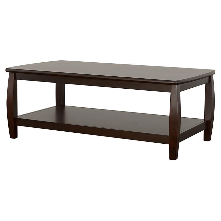 Dixon - Rectangular Coffee Table With Lower Shelf - Brown