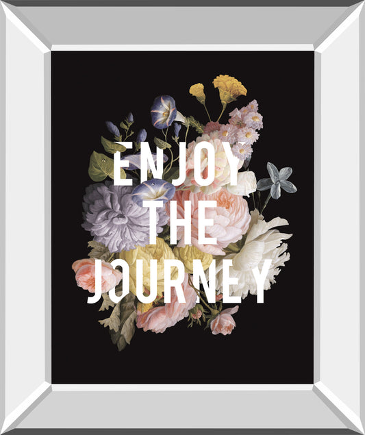 Floral Sentiment II Black By Wild Apple Portfolio - Mirror Framed Print Wall Art